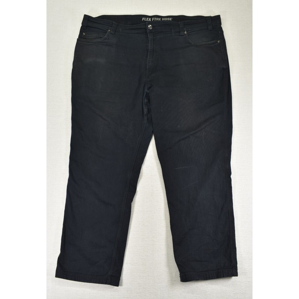 Duluth Trading Co Flex Fire Hose Pants Mens 44x30 Black Relaxed Fit Stretch Work